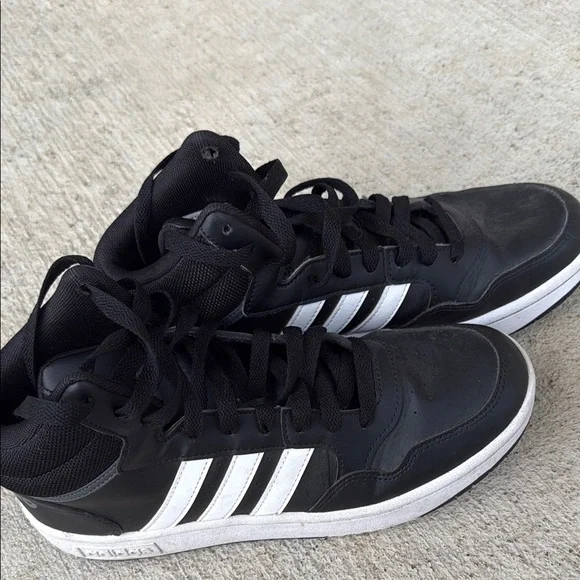 Adidas Black and White High-Top Sneakers - Picture 5 of 5